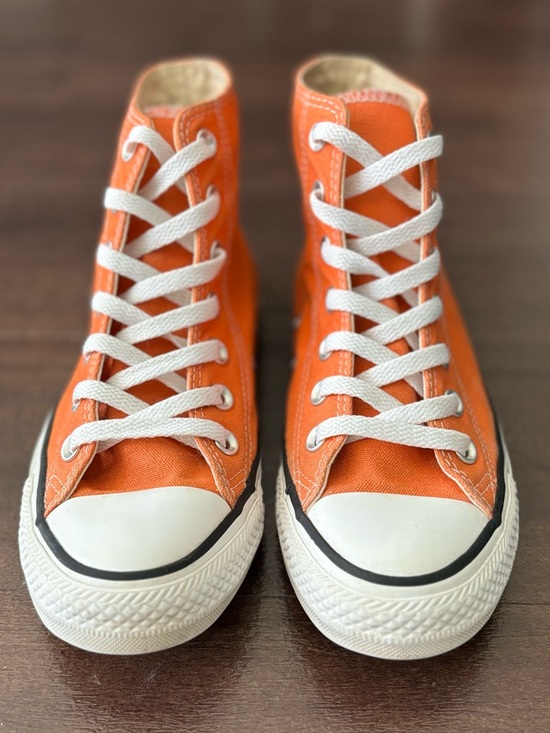 Converse Shoes - Converse Chuck Taylor All Star High Top Orange White Canvas Sneakers W6 M4